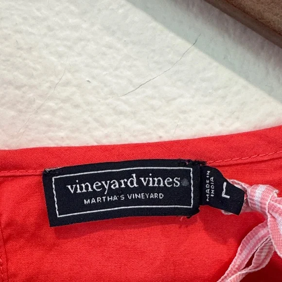 Vineyard Vines Red Puff Sleeve Blouse - Picture 2 of 9